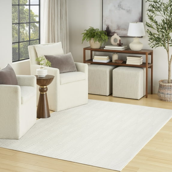 Nourison Casual 3'11" x 5'11" Ivory Modern Indoor Rug