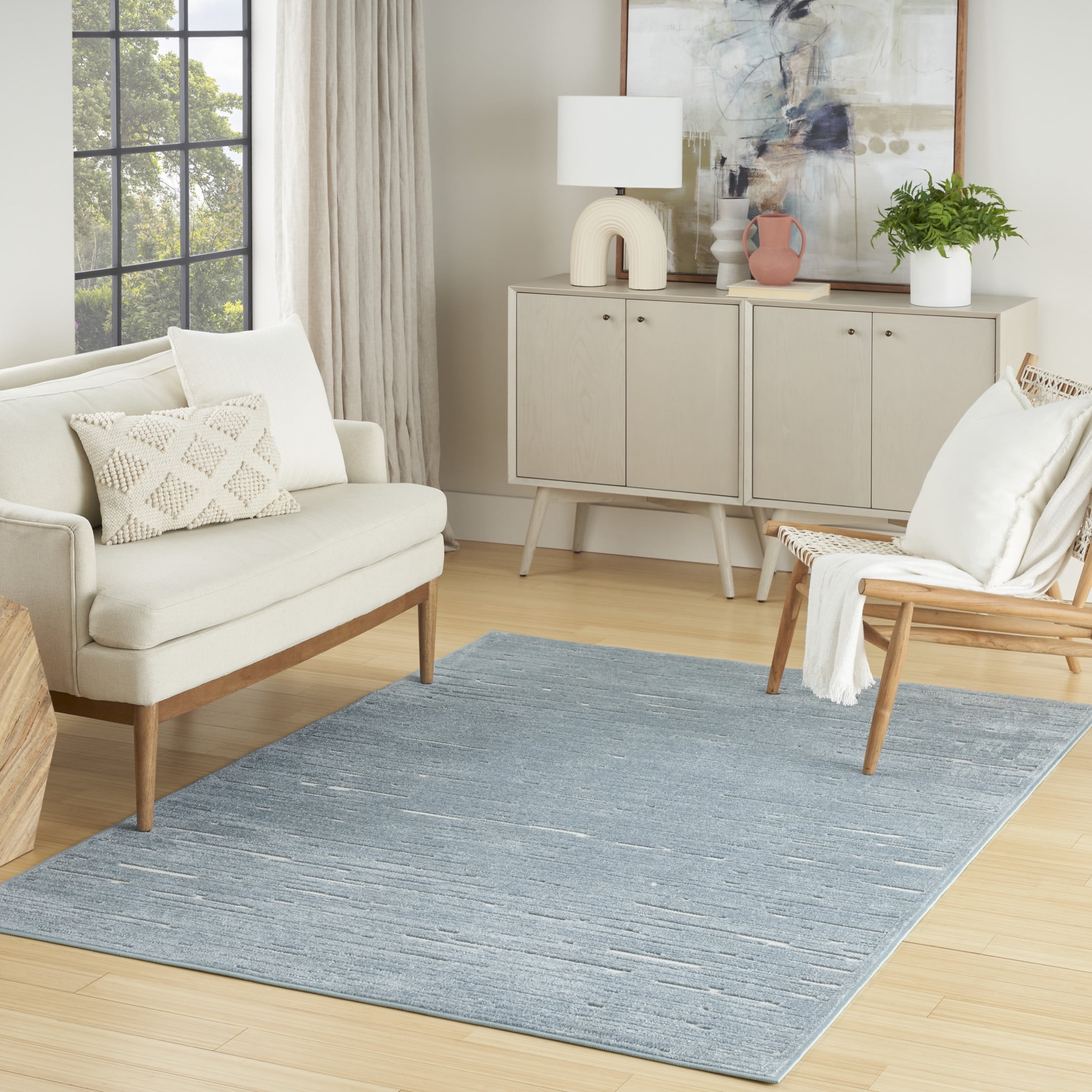 Nourison Casual 5'3" x 7' Blue Modern Indoor Rug