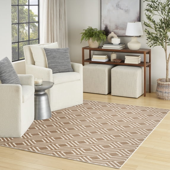 Nourison Casual 5'3" x 7' Brown Modern Indoor Rug