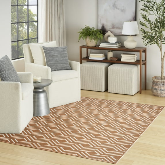 Nourison Casual 5'3" x 7' Copper Modern Indoor Rug