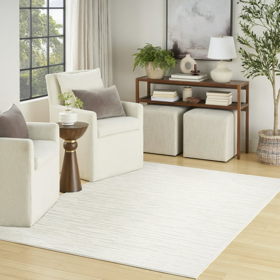 Nourison Casual 5'3" x 7' Ivory Modern Indoor Rug