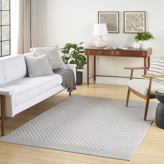 Nourison Casual 5'3" x 7' Light Grey Modern Indoor Rug