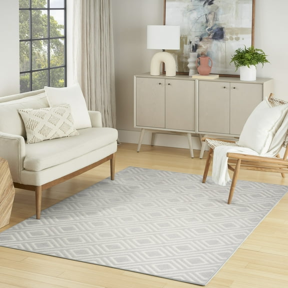 Nourison Casual 5'3" x 7' Light Grey Modern Indoor Rug