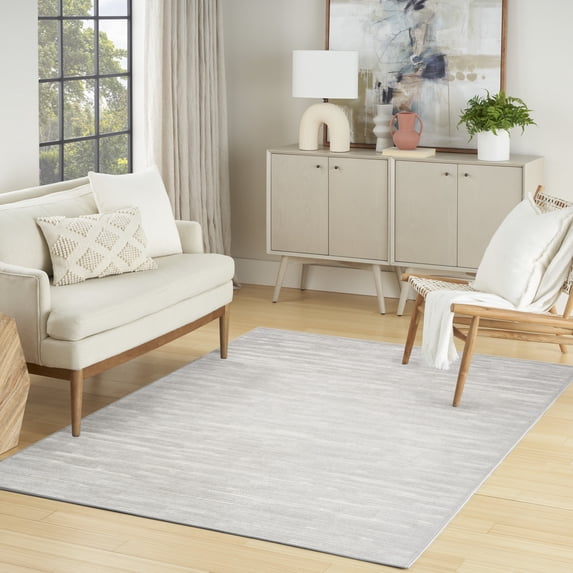 Nourison Casual 5'3" x 7' Light Grey Modern Indoor Rug