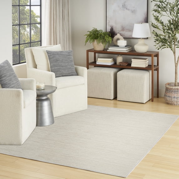 Nourison Casual 6'7" x 9'2" Beige Modern Indoor Rug