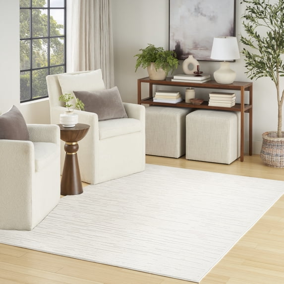 Nourison Casual 6'7" x 9'2" Ivory Modern Indoor Rug