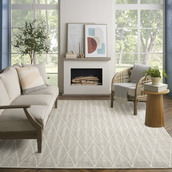 Nourison Casual 7'10" x 9'10" Beige Modern Indoor Rug