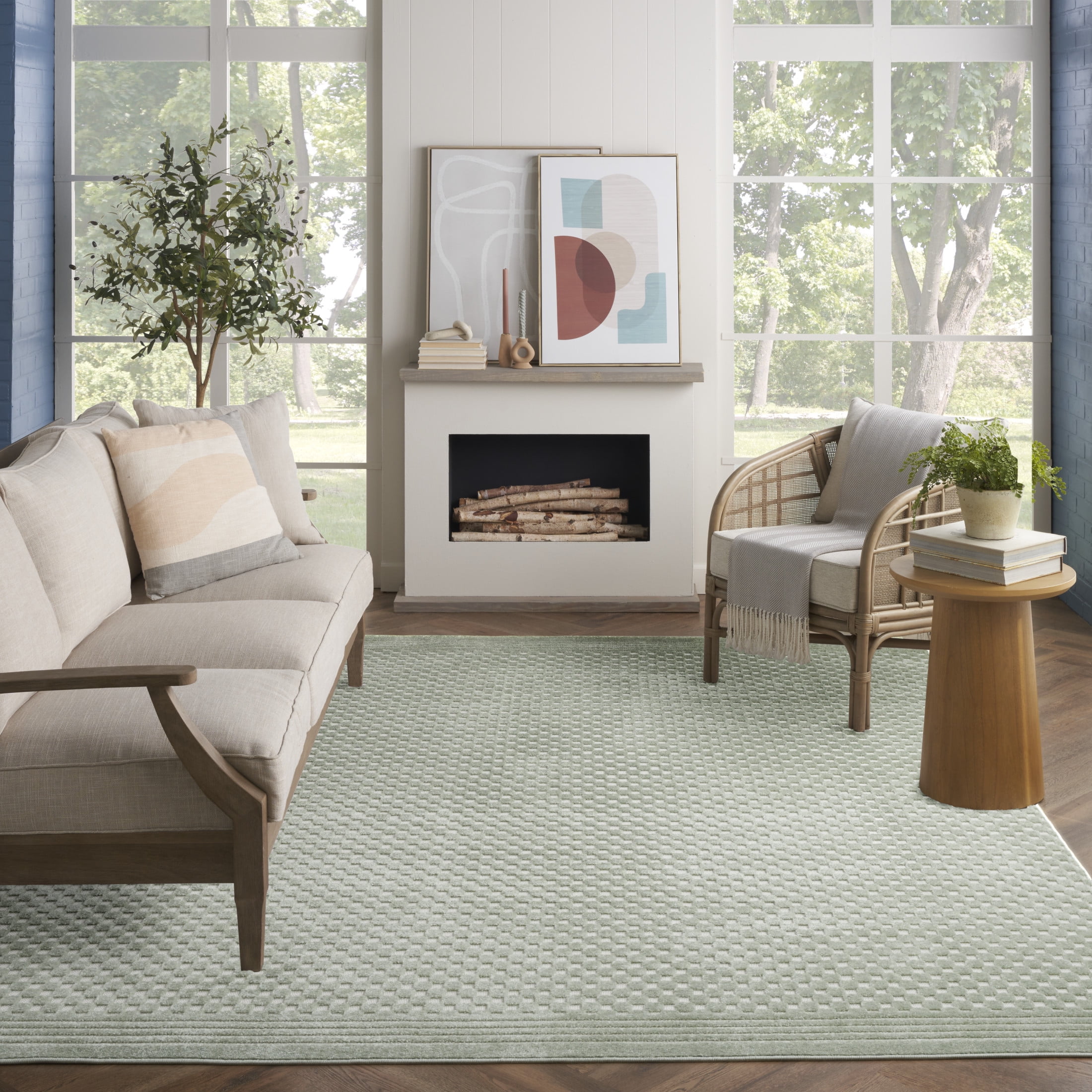 Nourison Casual 7'10" x 9'10" Green Modern Indoor Rug