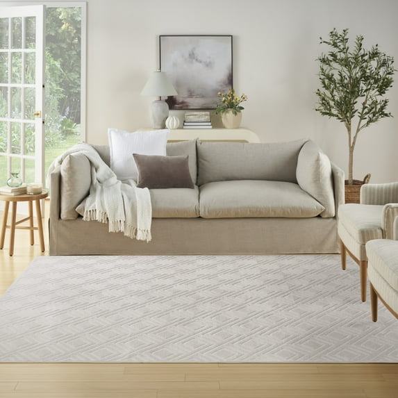 Nourison Casual 7'10" x 9'10" Ivory Modern Indoor Rug