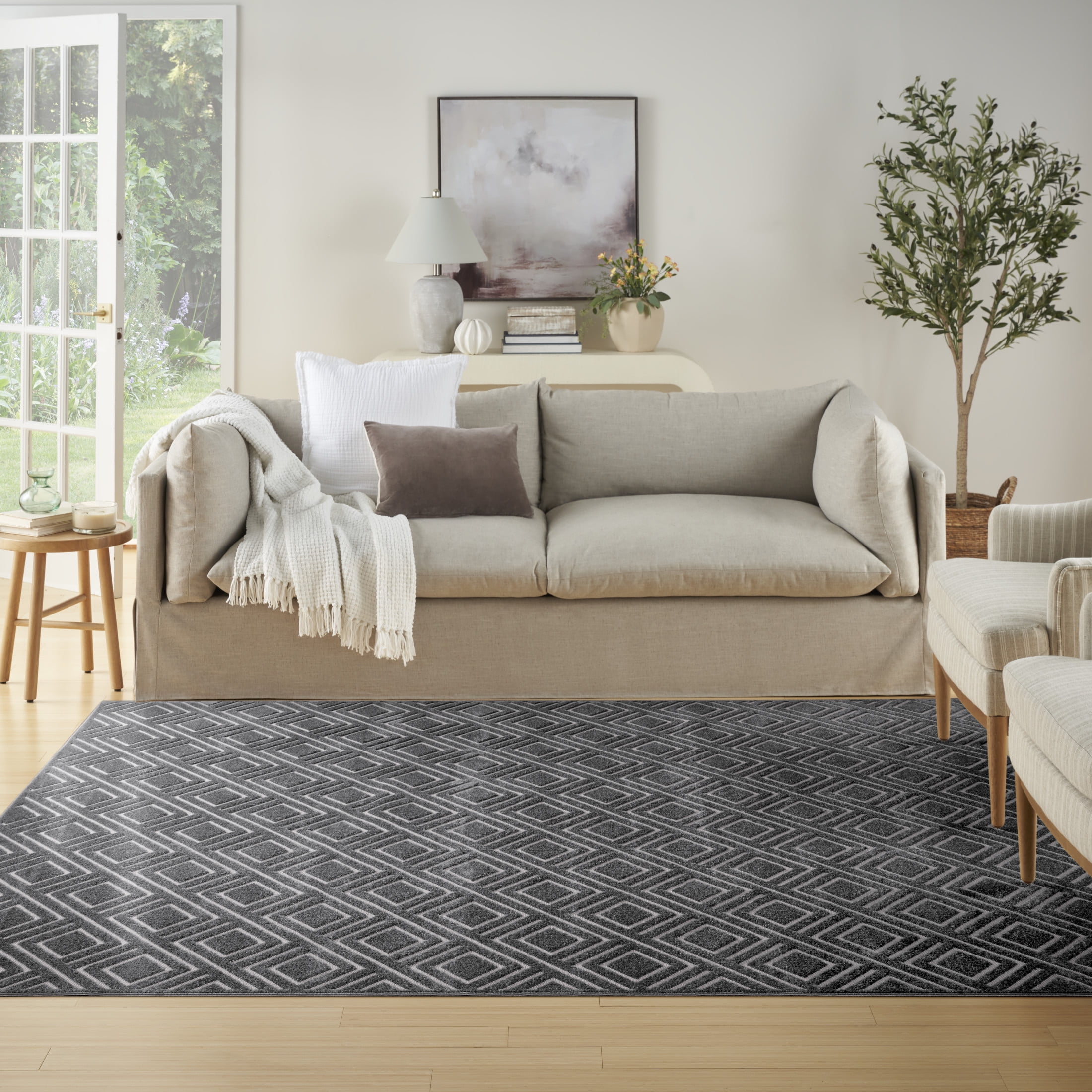 Nourison Casual 9'2" x 12' Grey Modern Indoor Rug