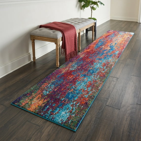 Nourison Celestial Abstract Atlantic 2'2" x 10' Area Rug, (2x10)