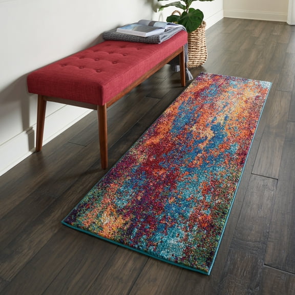 Nourison Celestial Abstract Atlantic 2' x 6' Area Rug, (2x6)