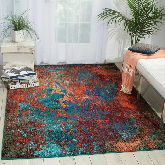 Nourison Celestial Abstract Atlantic 3'11" x 5'11" Area Rug, (4x6)