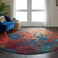 thumbnail image 1 of Nourison Celestial Abstract Atlantic 7'10" x round Area Rug, (8 Round), 1 of 9