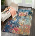 thumbnail image 1 of Nourison Celestial Abstract Blue/Yellow 3'11" x 5'11" Area Rug, (4x6), 1 of 7