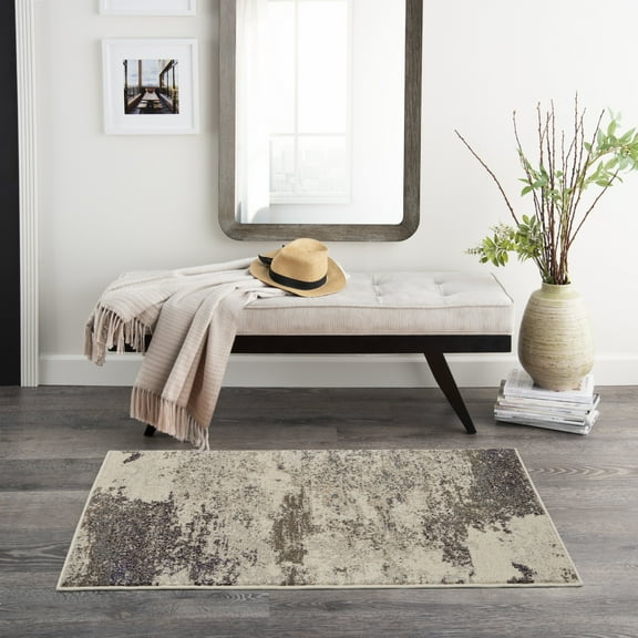 Nourison Celestial Abstract Ivory/Grey 2'2" x 3'9" Area Rug, (2x4)