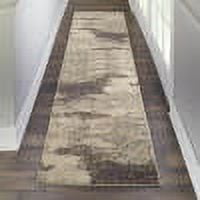 Celestial Ivory and Grey Abstract Synthetic Area Rug