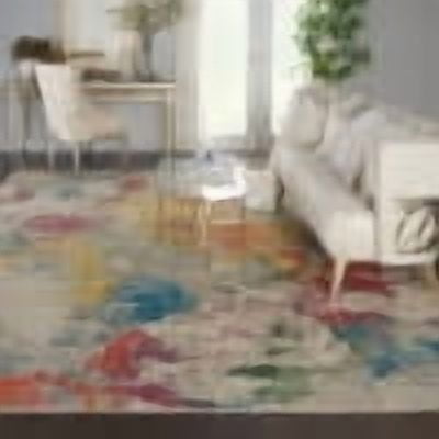 Nourison Celestial Abstract Ivory/Multicolor 10' x 14' Area Rug, (10x14)