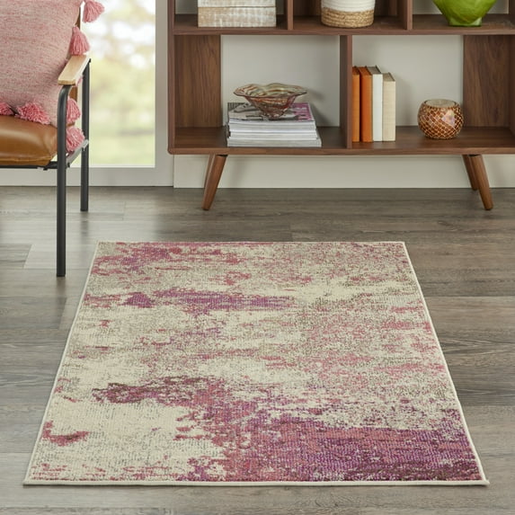Nourison Celestial Abstract Ivory/Pink 3' x 5' Area Rug, (3x5)