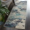 thumbnail image 1 of Nourison Celestial Abstract Ivory/Teal Blue 2' x 6' Area Rug, (2x6), 1 of 8