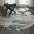 thumbnail image 1 of Nourison Celestial Abstract Ivory/Teal Blue 4' x round Area Rug, (4 Round), 1 of 9