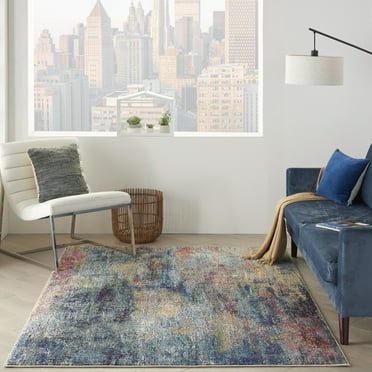 Nourison Celestial Abstract Multicolor 5'3" x 7'3" Area Rug, (5x7)