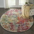 thumbnail image 1 of Nourison Celestial Abstract Pink/Multicolor 5'3" x round Area Rug, (5 Round), 1 of 8