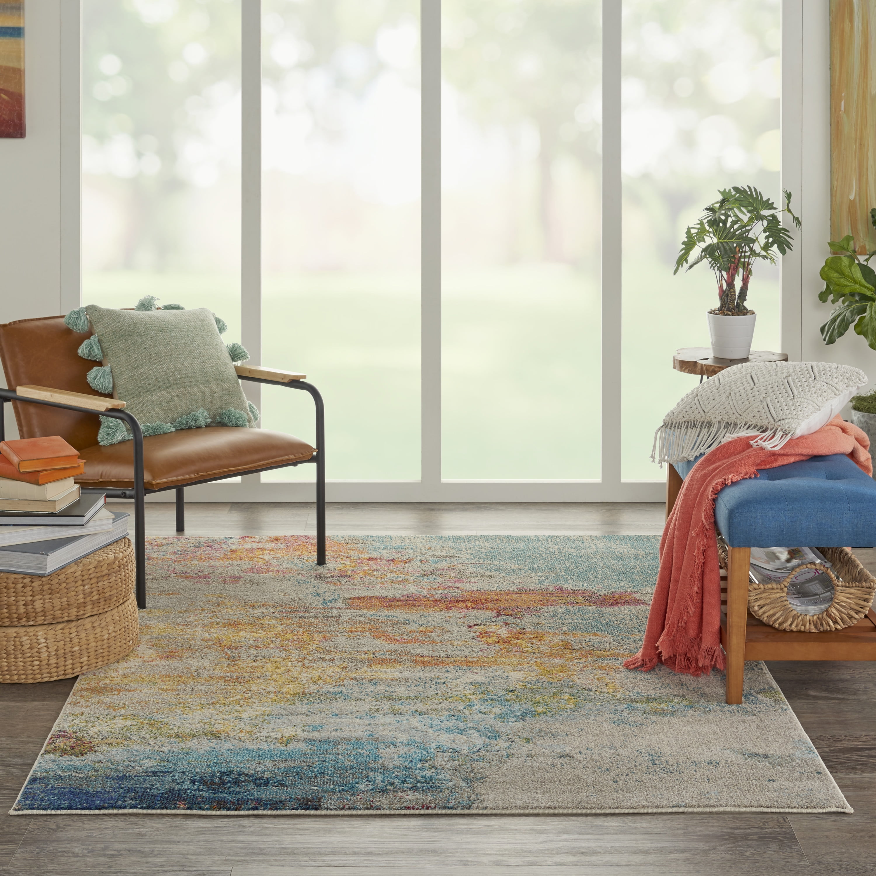 Nourison Celestial Abstract Sealife 5'3" x 7'3" Area Rug, (5x7)