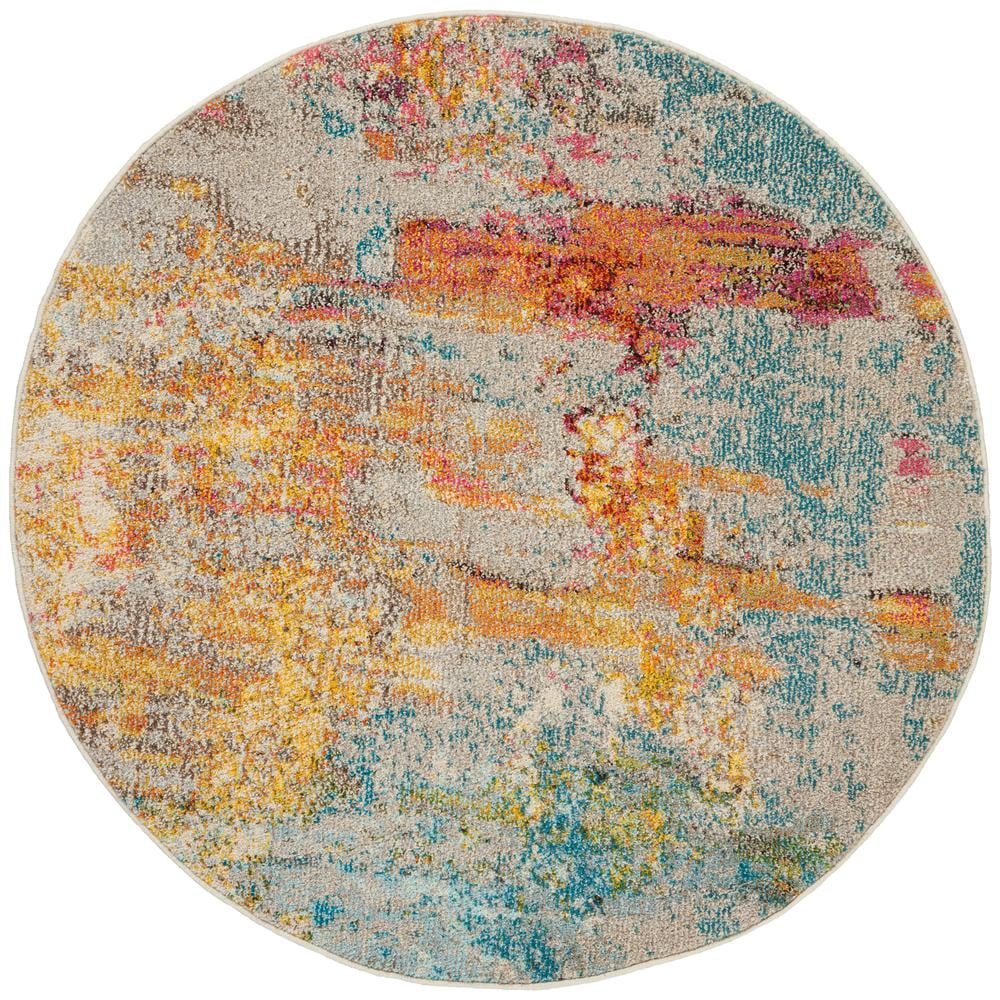 Nourison Celestial Abstract Sealife 5'3" x round Area Rug, (5 Round)