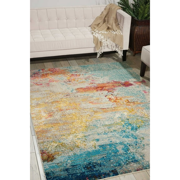 Nourison Celestial Abstract Sealife 6'7" x 9'7" Area Rug, (7x10)