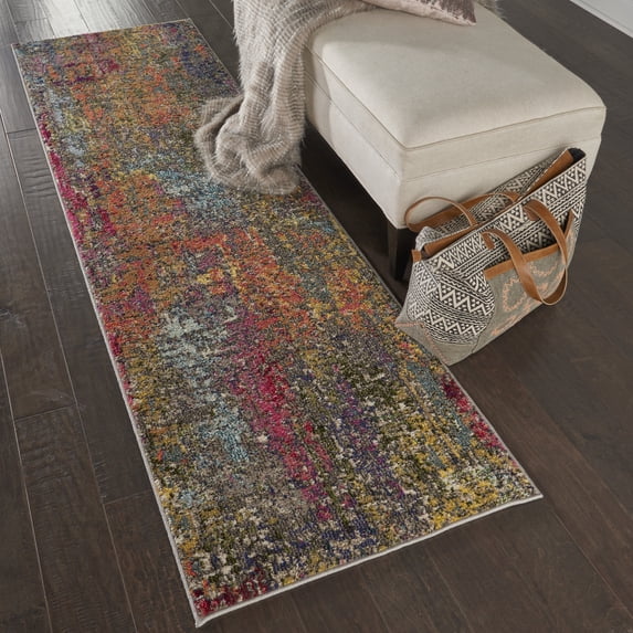 Nourison Celestial Abstract Sunset 2'2" x 7'6" Area Rug, (2x8)