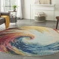 thumbnail image 1 of Nourison Celestial Abstract Wave 7'10" x ROUND Area Rug, (8 Round), 1 of 8