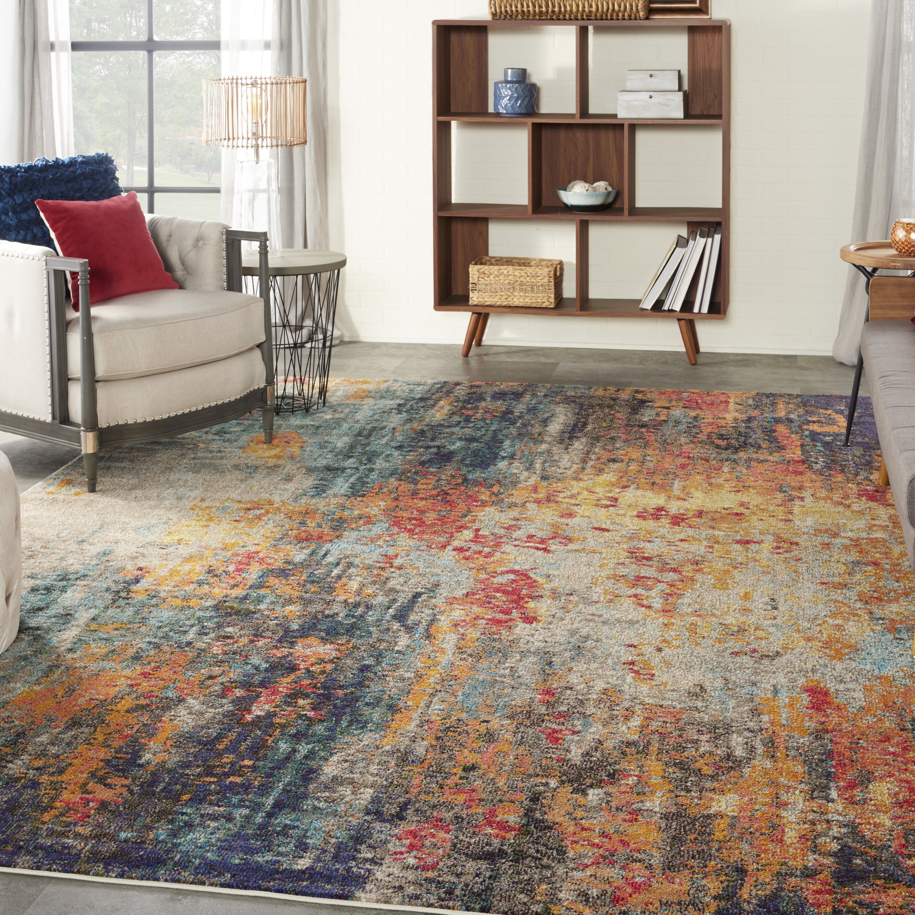 Nourison Celestial Modern Abstract Multicolor 9' x 12' Area Rug, (9x12)