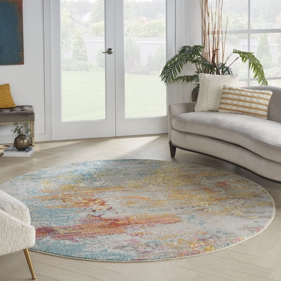 Nourison Celestial Modern Abstract Sealife 10' x round Area Rug, (10 Round)