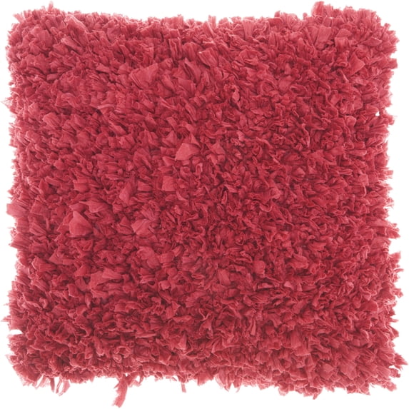 Nourison Chindi Short Cut Shag Decorative Throw Pillow, 17" x 17", Hot Pink