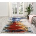 thumbnail image 1 of Nourison Chroma Colorful Abstract Crimson Tide 5'6" x 8' Area Rug, (6x8), 1 of 9