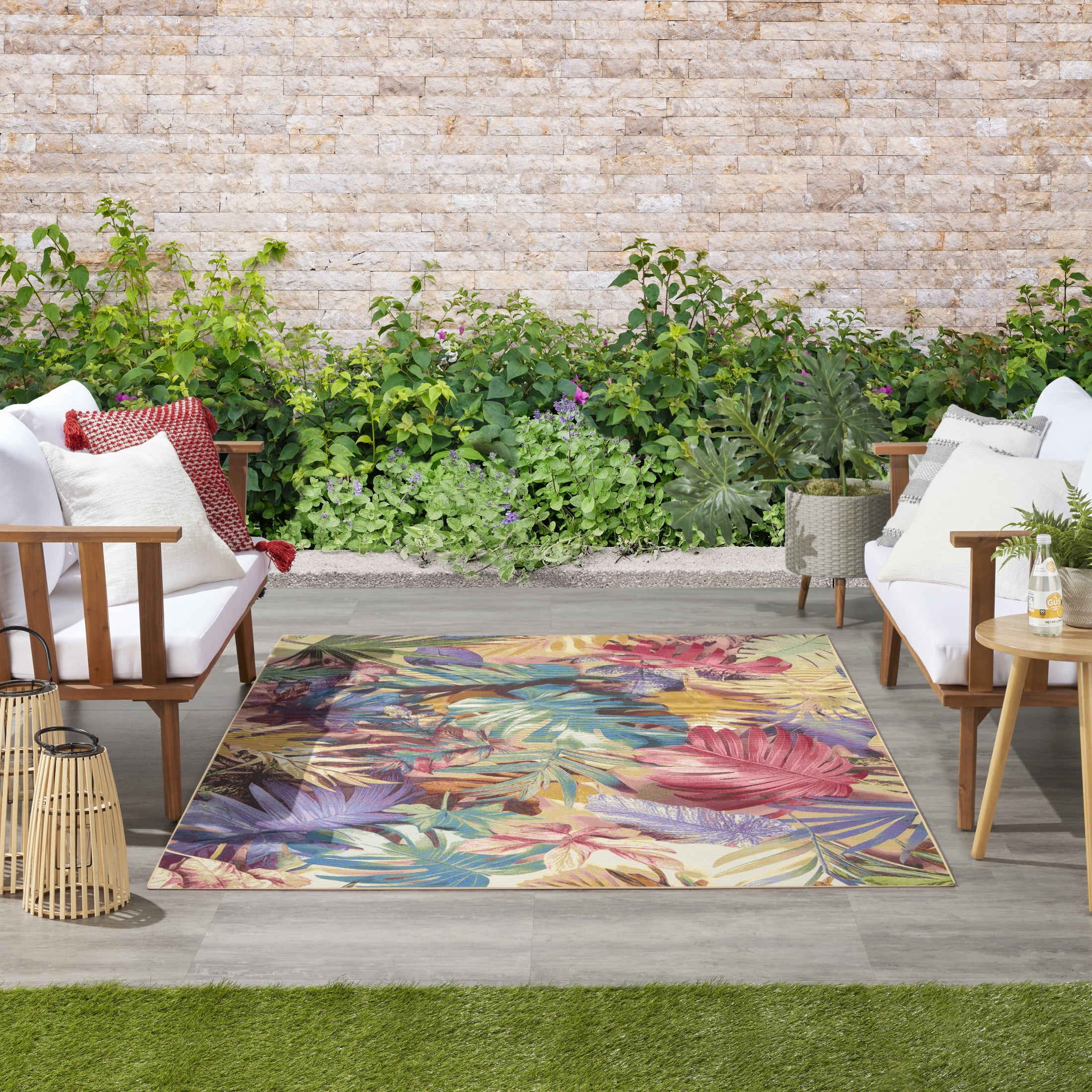 Nourison Color Splash 4' x 6' Multicolor Tropical Rug
