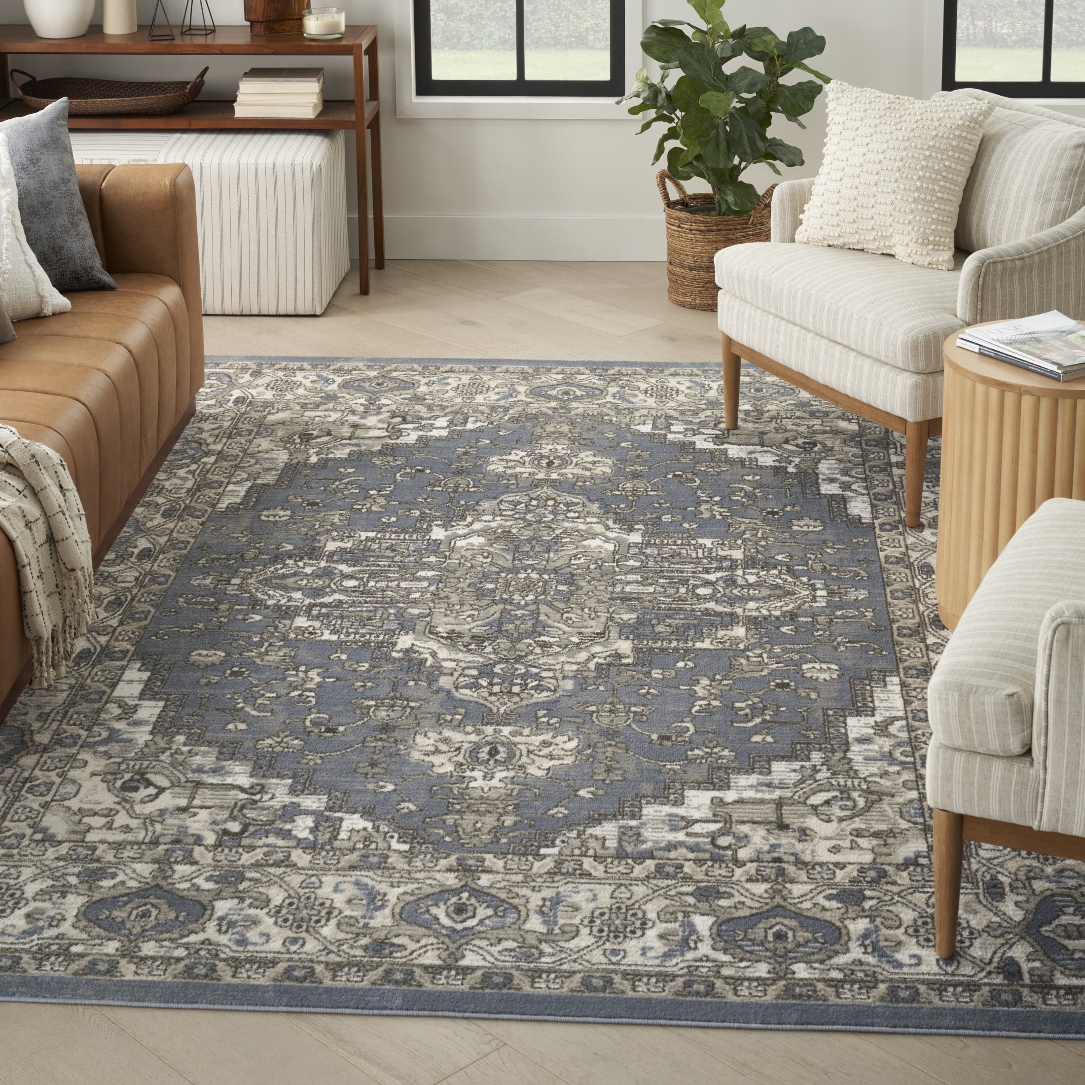 Nourison Concerto 6' x 9' Blue Vintage Indoor Rug
