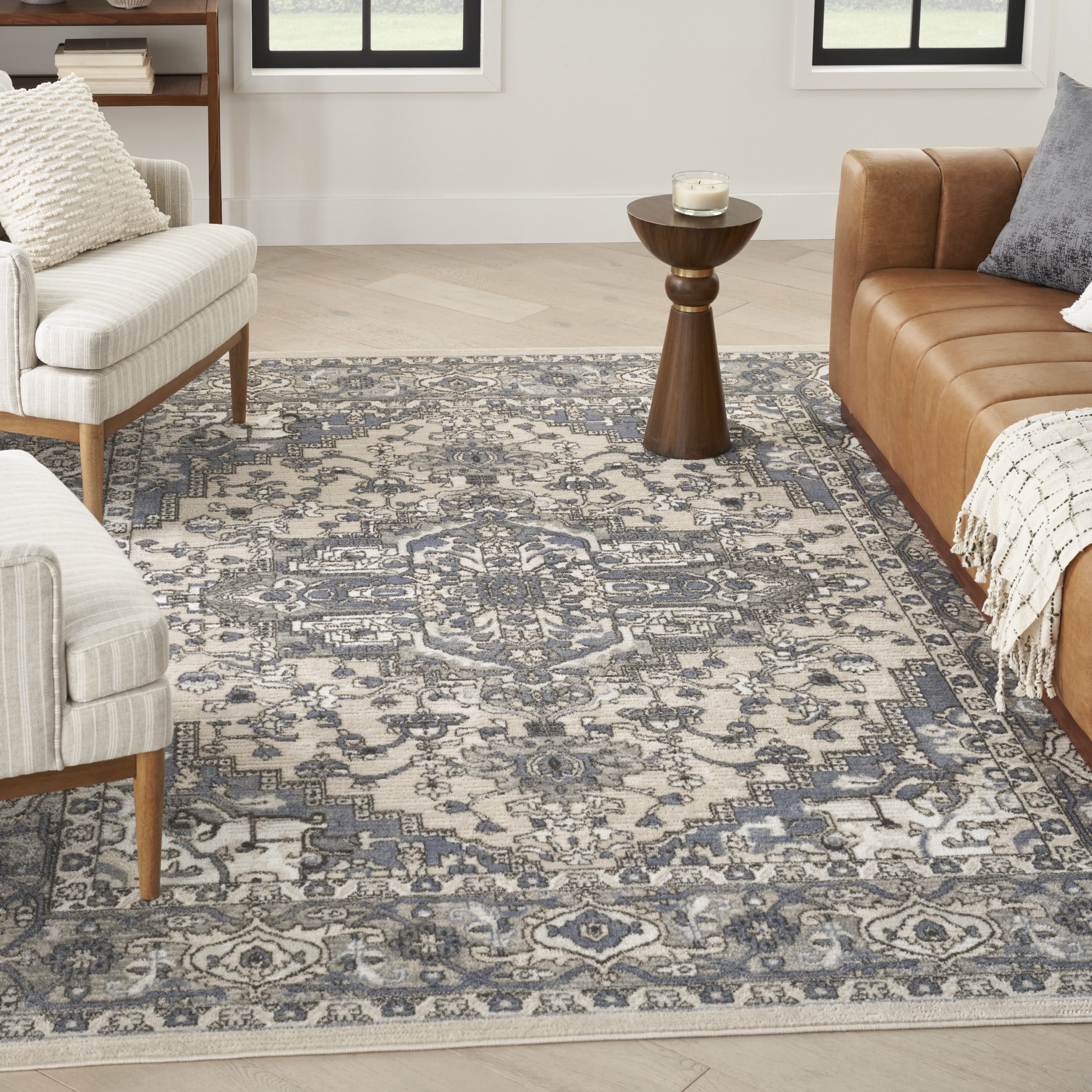 Nourison Concerto 6' x 9' Ivory Blue Vintage Indoor Rug