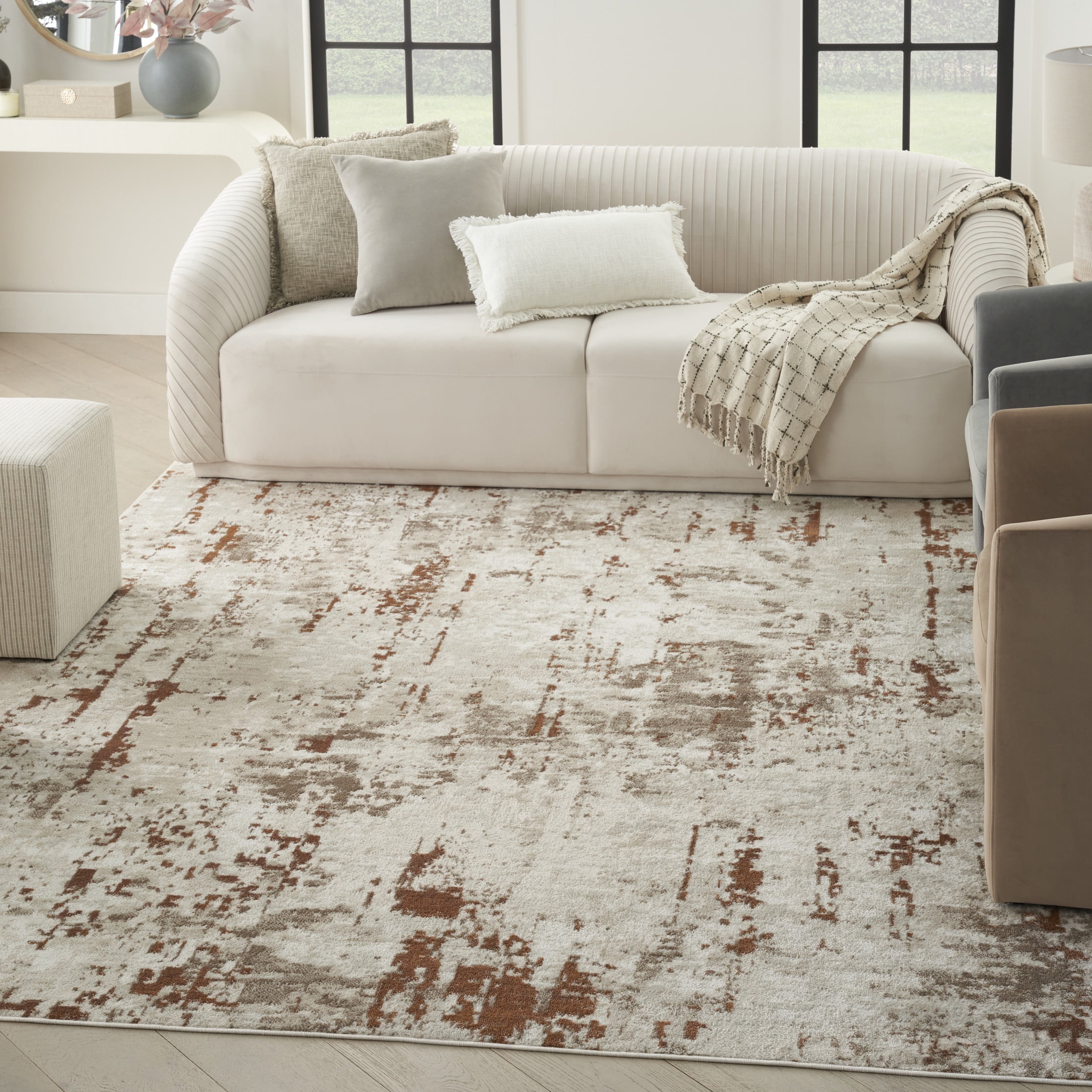 Nourison Concerto 6' x 9' Ivory Rust Modern Indoor Rug