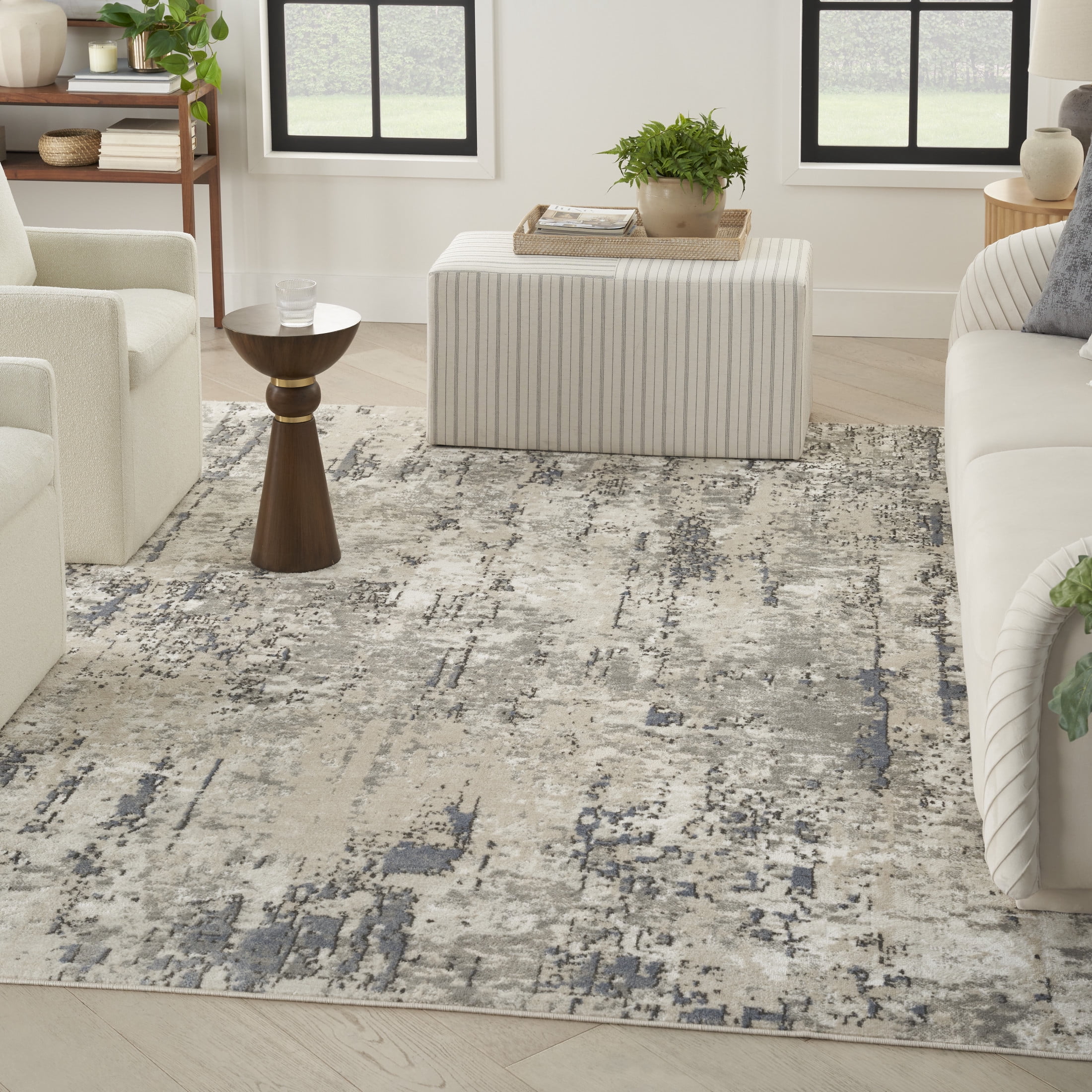 Nourison Concerto 7' x 10' Ivory Blue Grey Modern Indoor Rug
