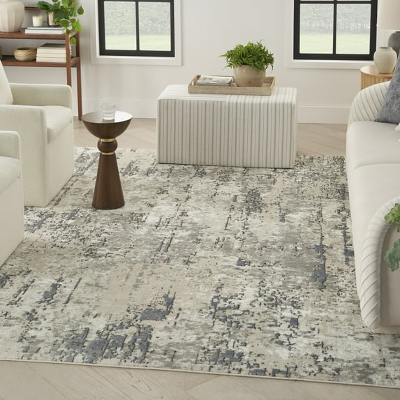 Nourison Concerto 7' x 10' Ivory Blue Grey Modern Indoor Rug