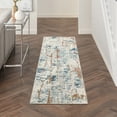 thumbnail image 1 of Nourison Concerto Abstract Beige Blue Rust 2'2" x 7'6" Area Rug, (2x8), 1 of 7