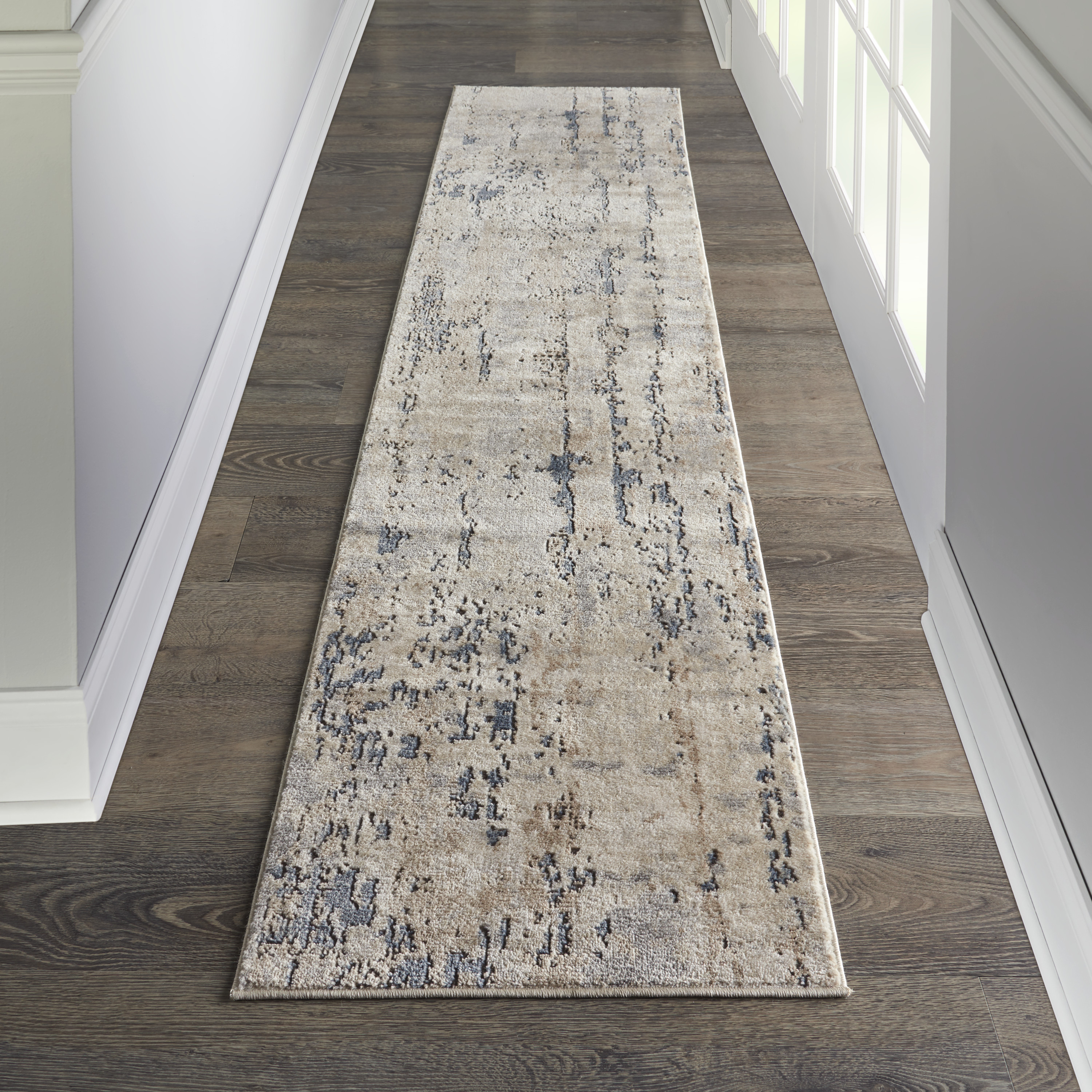 Nourison Concerto Abstract Beige Grey 2'2" x 20' Area Rug (2x20) - image 1 of 7