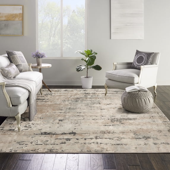 Nourison Concerto Abstract Beige Grey 7'10" x Square Area Rug (8 Square)
