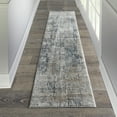 thumbnail image 1 of Nourison Concerto Abstract Blue/Beige 2'2" x 10' Area Rug, (2x10), 1 of 8