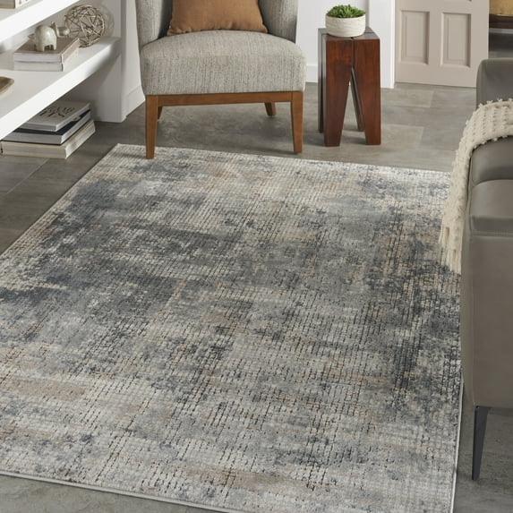 Nourison Concerto Abstract Blue/Beige 5'3" x 7'3" Area Rug, (5x7)