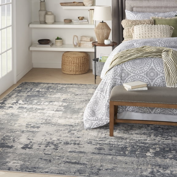 Nourison Concerto Abstract Contemporary Grey/Beige 8'10" x 11'10" Area Rug, (9' x 12')