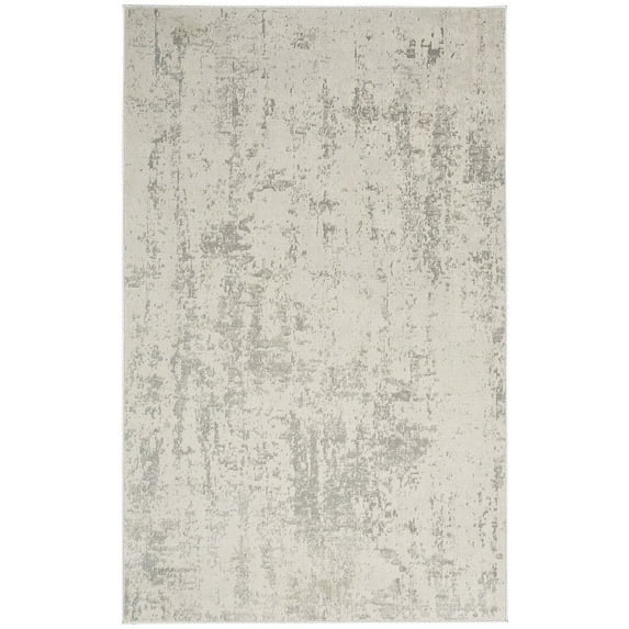 Nourison Concerto Abstract Cream Grey 3'9" x 5'9" Area Rug, (4x6)