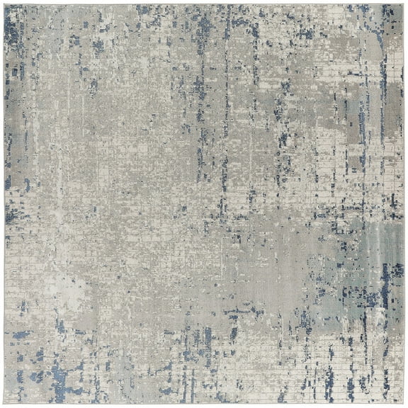 Nourison Concerto Abstract Ivory Grey Blue 10' x Square Area Rug (10 Square)